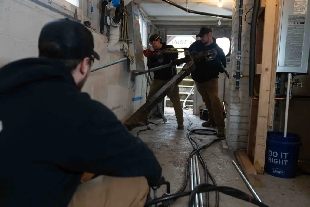 R&R Foundation Specialist team of expert contractors use industry leading tieback installation solutions to repair basement and bowed walls
