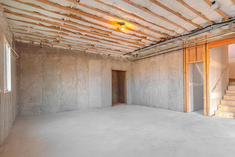concrete unfinished basement