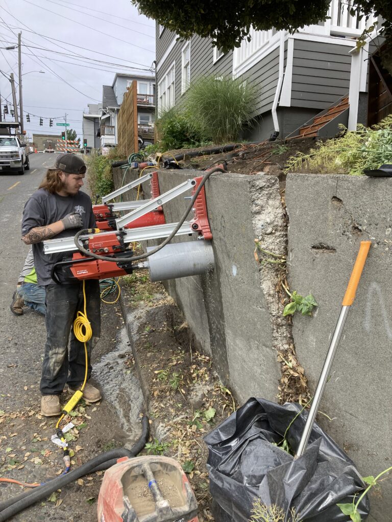 R&R Foundation Specialist use industry leading retaining wall tieback equipment to repair and reinforce your foundation