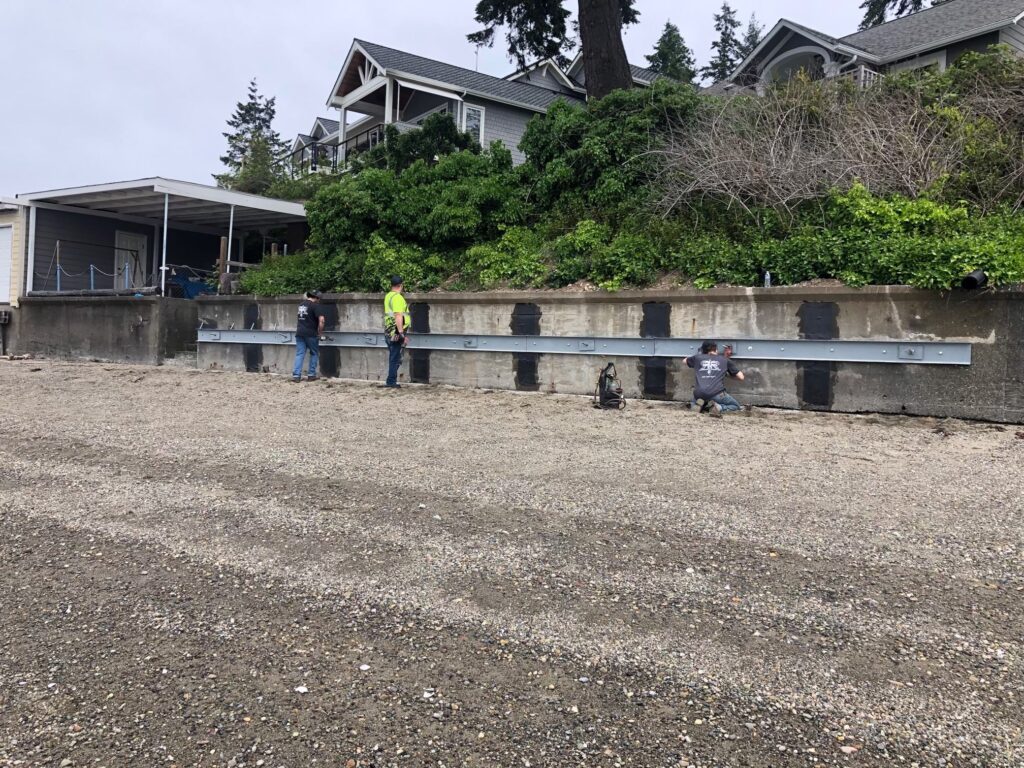 Stabilize retaining walls and seawalls near the Puget Sound or on the coast with Steel Channel C Tie Back stabilization.