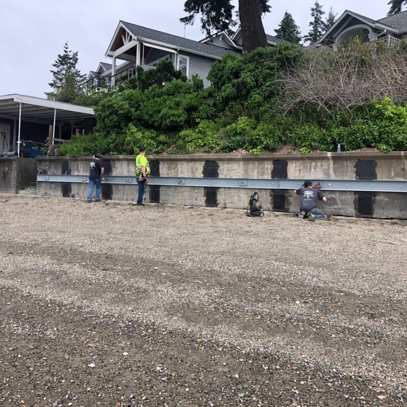 Stabilize retaining walls and seawalls near the Puget Sound or on the coast with Steel Channel C Tie Back stabilization.